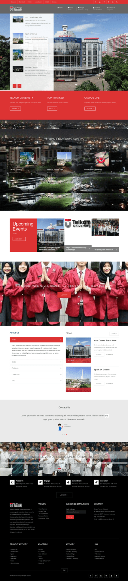 Landing Page University Themes Tel-U Standar Standard