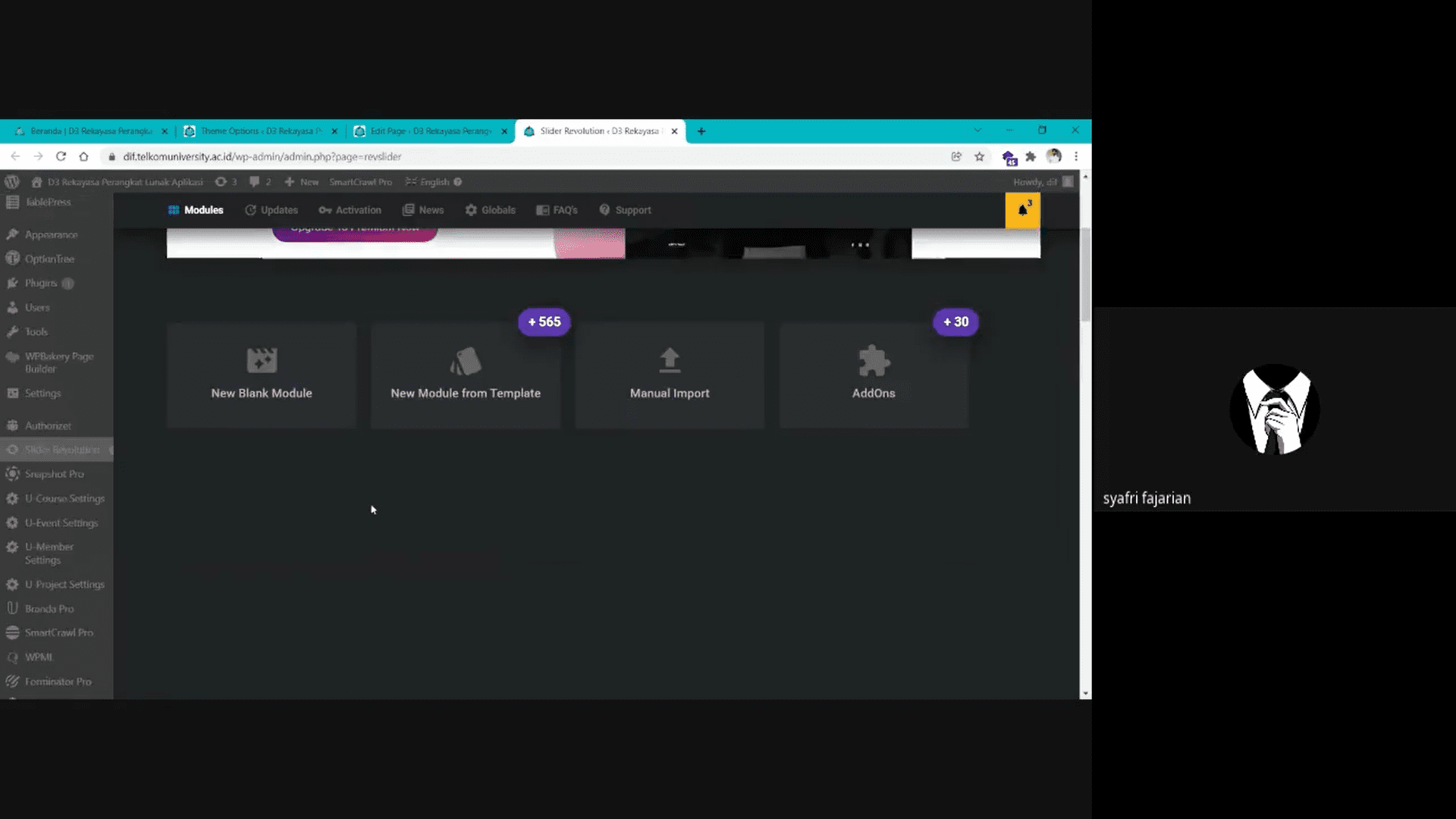 Video Penggunaan WordPress Website DIF Telkom University 2