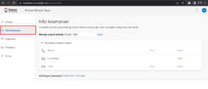 2 Masuk ke menu keamanan
