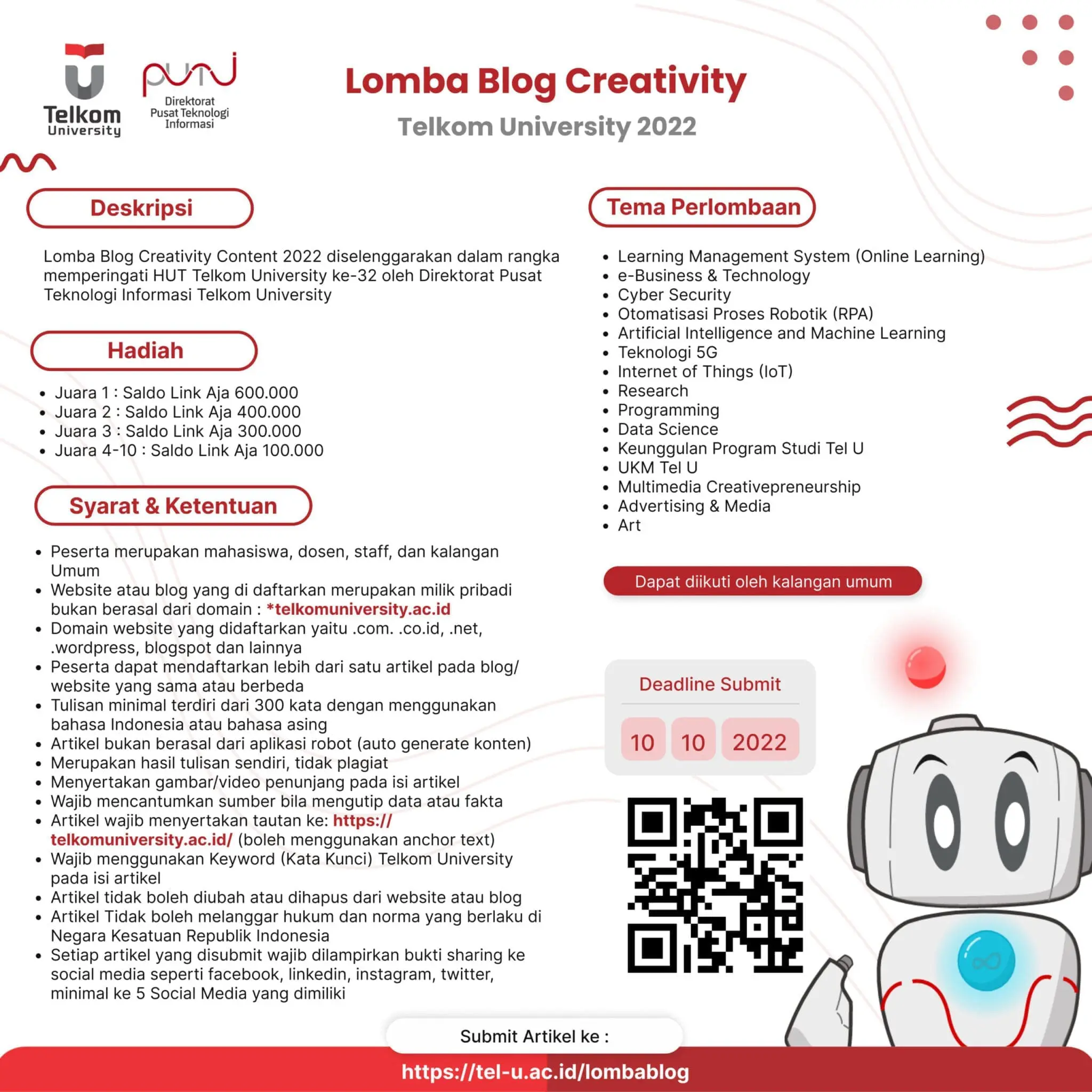Lomba Blog Creativity Telkom University 2022