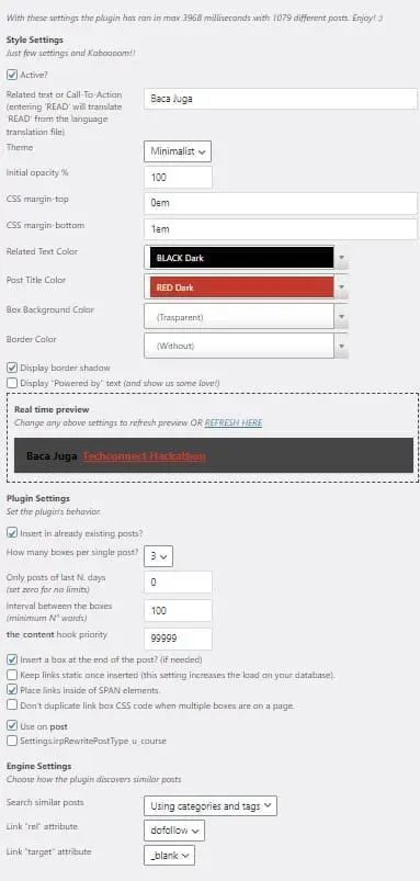 Settingan Plugin Inline Related Link