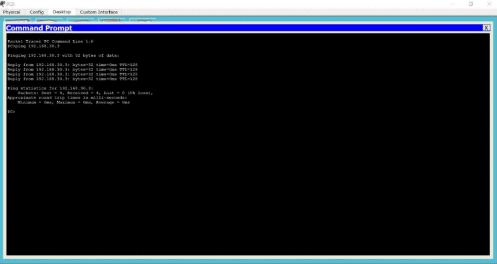 Ping PC 0 ke PC 1 Ping PC 0 ke PC 1