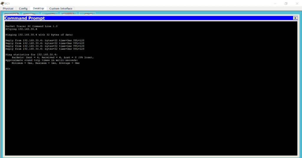 Ping PC 1 ke PC 2 Ping PC 1 ke PC 2