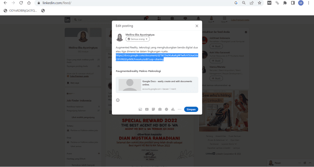 Share URL ke Social Media