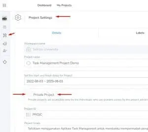 project setting private