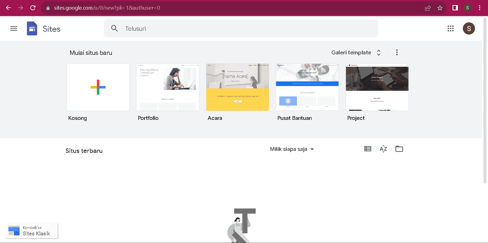 tampilan ui gsites