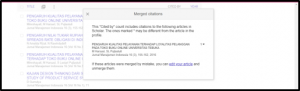 Solusi Artikel Berbintang Profile pada Google Scholar 