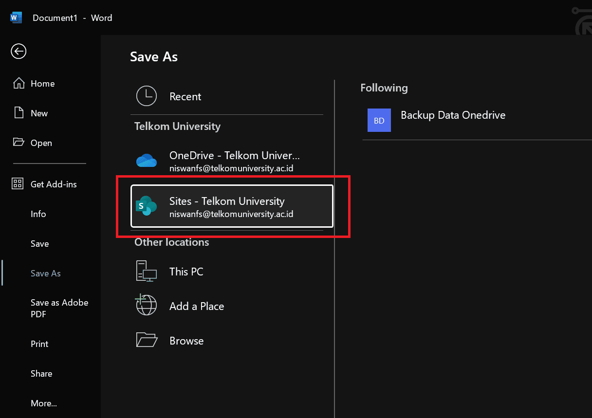 Cara Menyimpan File dari Aplikasi Office ke SharePoint