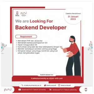 Lowongan Kerja Telkom University Posisi Backend Developer