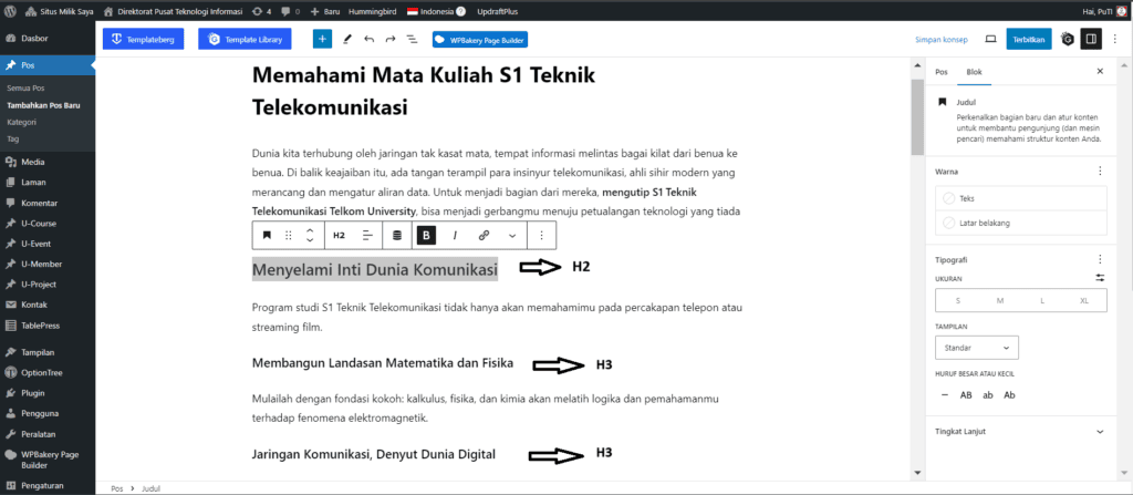 SEO On Page mengatur Heading dan Sub Heading