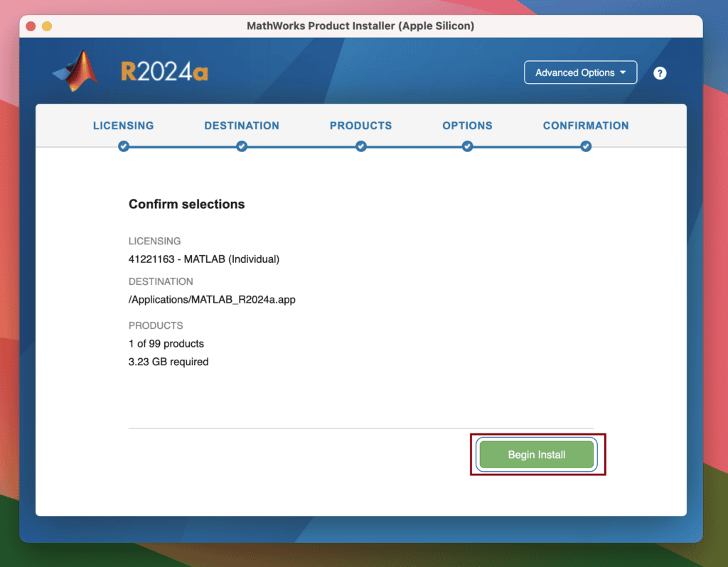 Install Matlab Begin Install 3