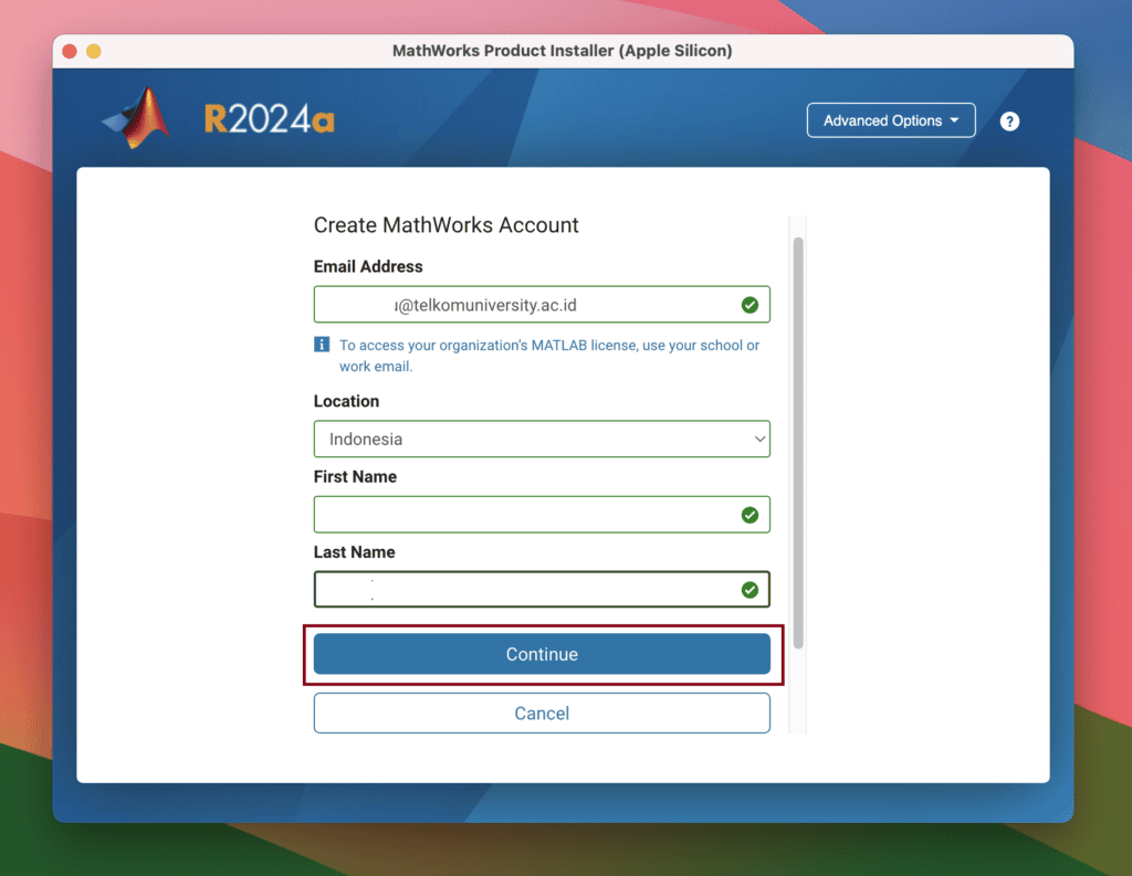 Install Matlab Create Akun 1
