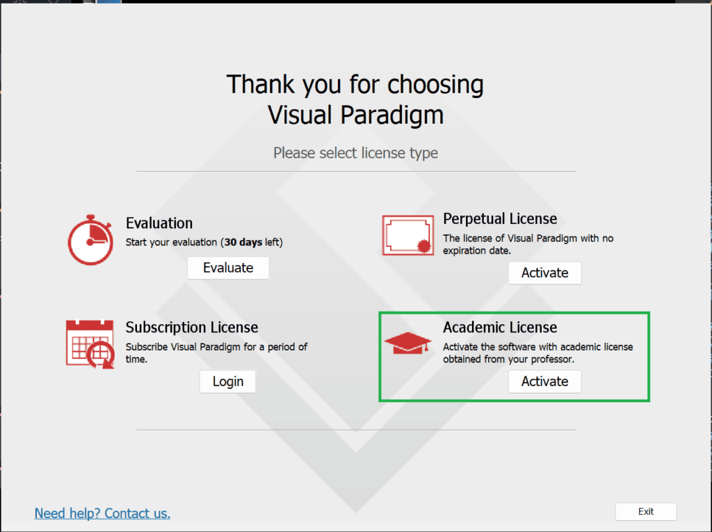 Install Visual Paradigm Academic License