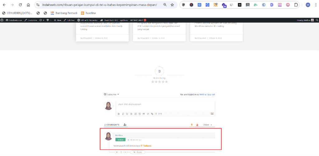 Pemasangan Backlink Gambar pada Kolom Komentar