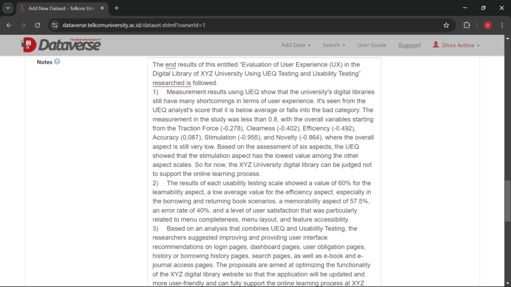 Notes dataset Telkom University