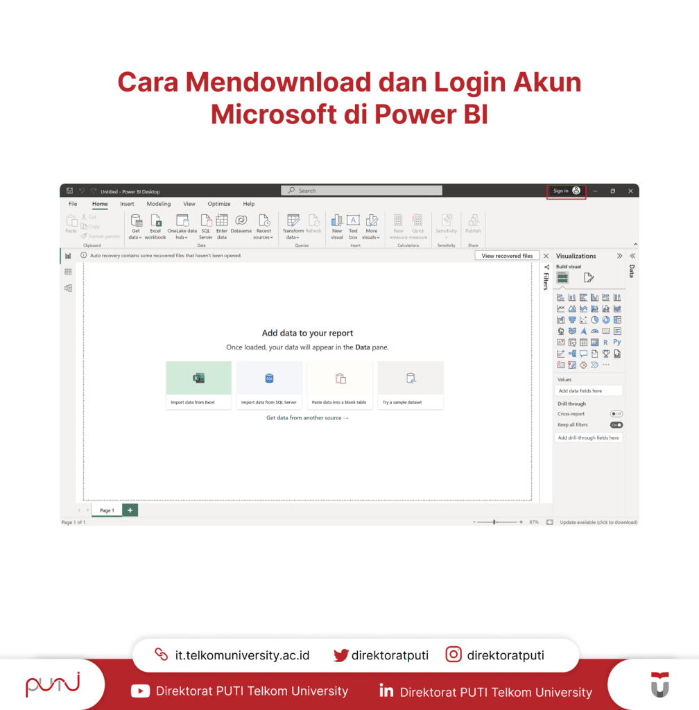 Cara Download dan Login Akun Microsoft di Power BI