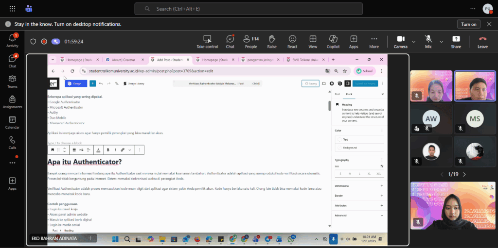 Sosialisasi Blog Student