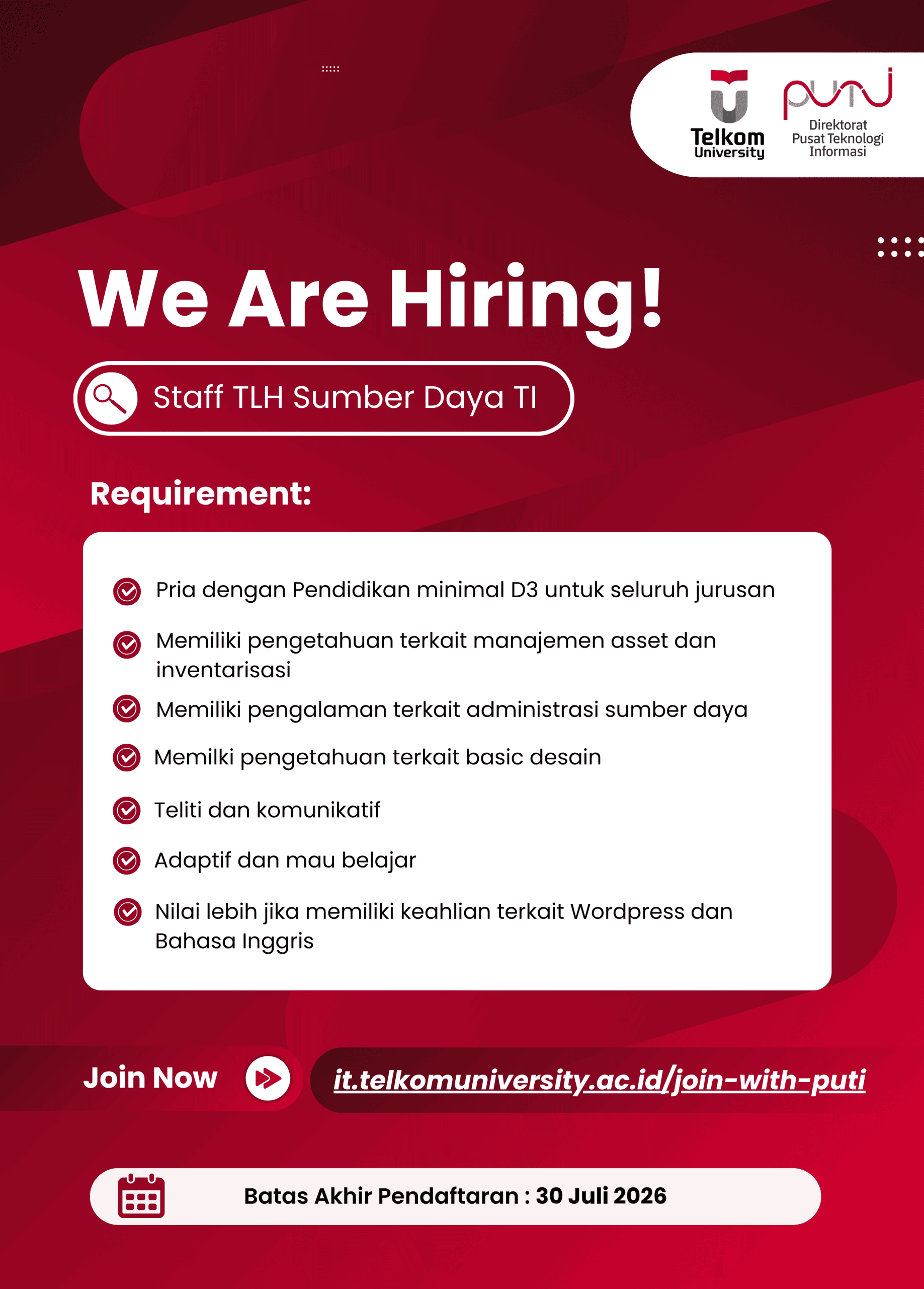 Lowongan Kerja Sumber Daya TI