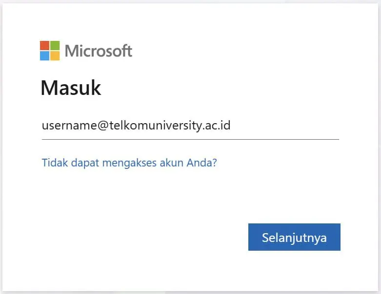 Login ke Microsoft