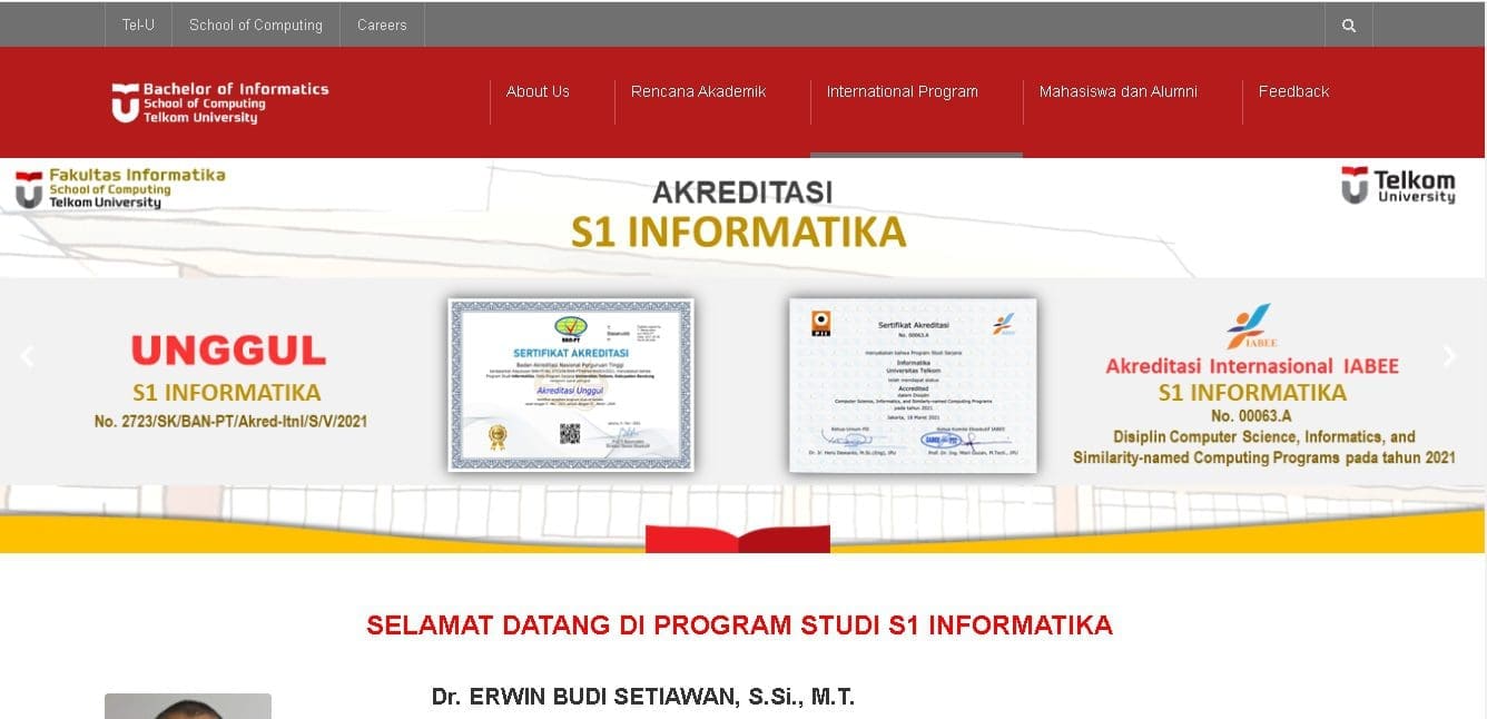 S1 Teknik Informatika Fakultas Informatika Universitas Telkom kampus swasta terbaik di bandung indonesia