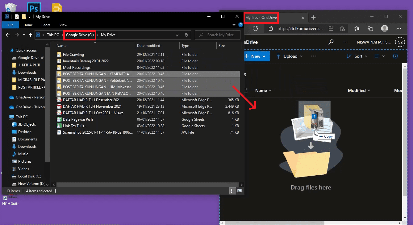 Migrasi Google Drive ke OneDrive via Online