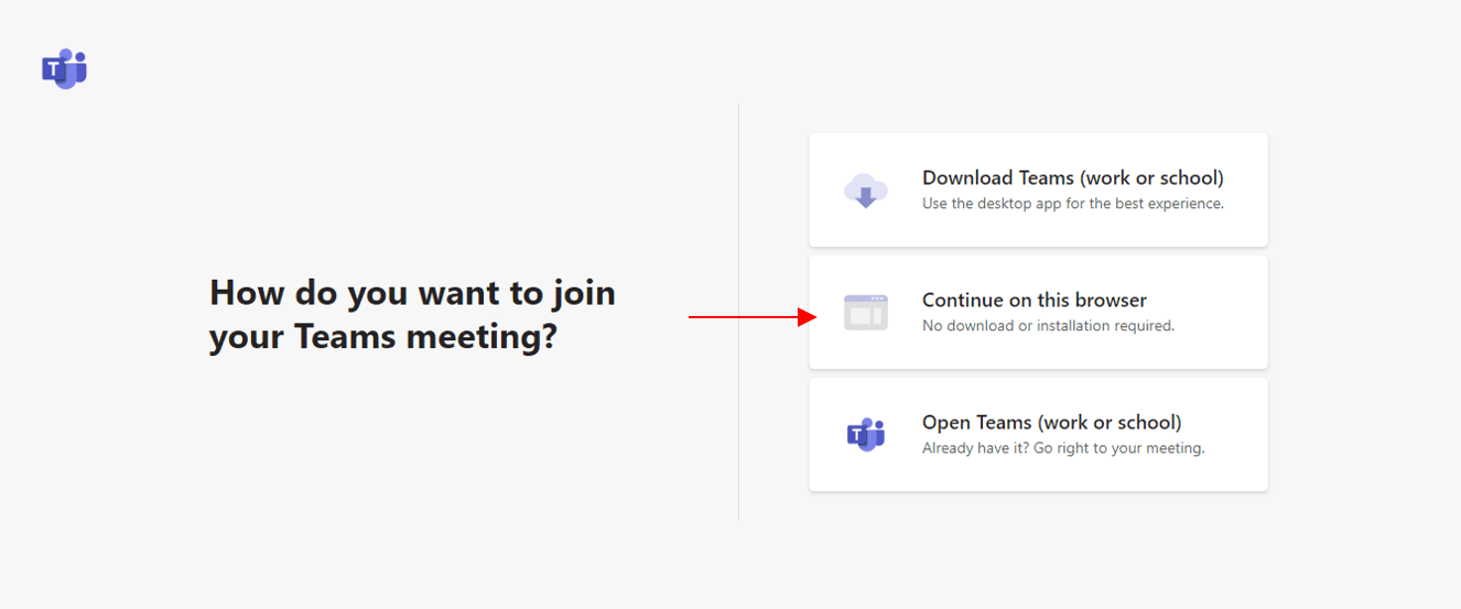 Panduan Join Meeting via Microsoft Teams Web Browser Direktorat Pusat