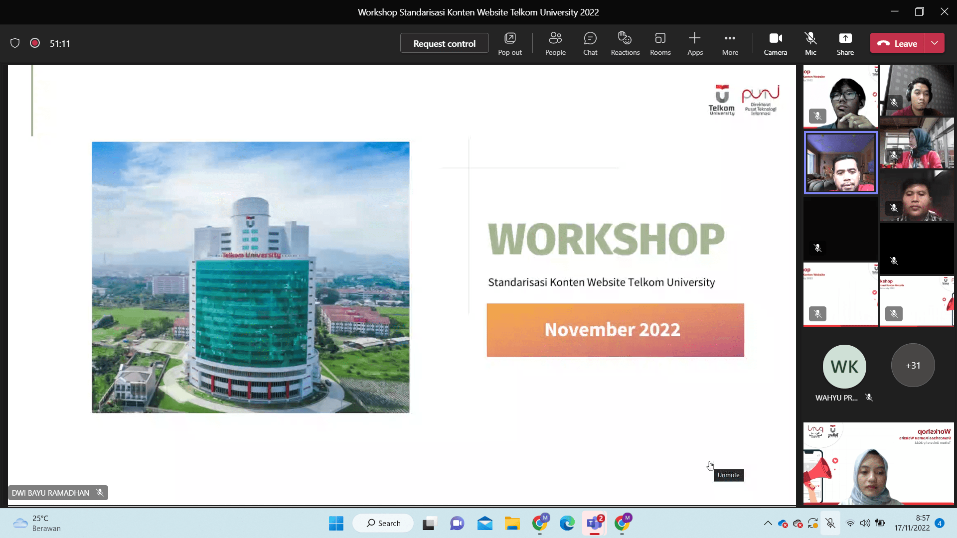 Workshop Standarisasi Konten website Telkom University november 2022