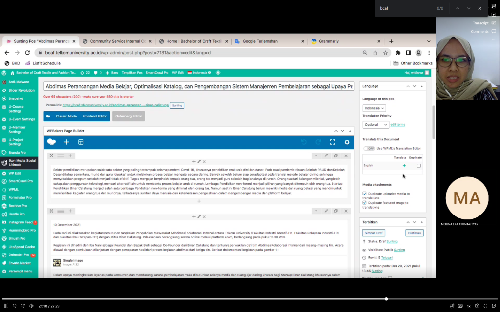 One on One Website BCAF Telkom University One on One Website BCAF Telkom University