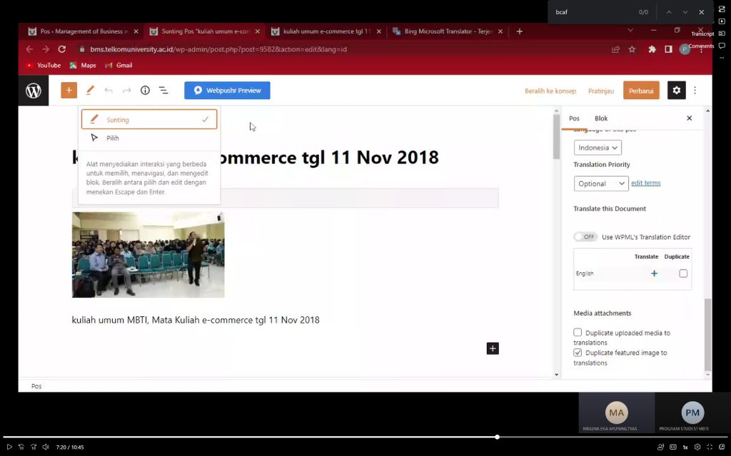 One on One Website BMS Telkom University One on One Website BMS Telkom University