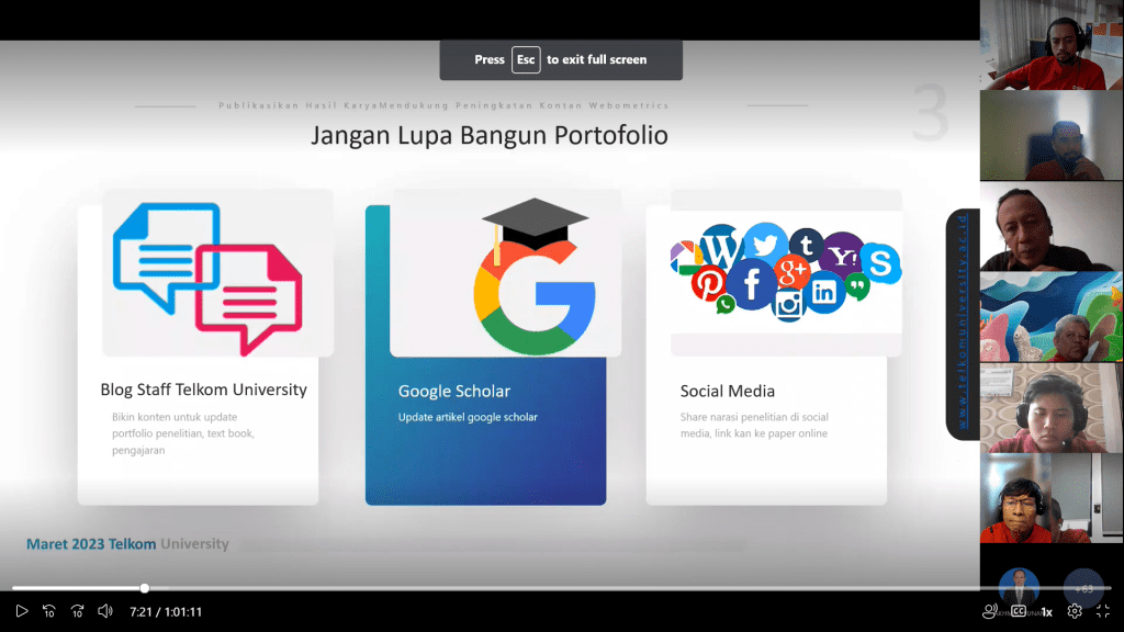 Recording Webinar Scopus Telkom University