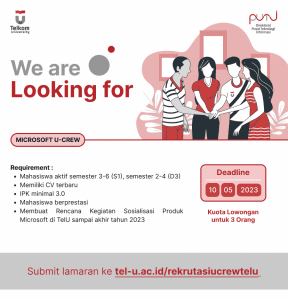 Rekrutasi U-Crew Telkom University