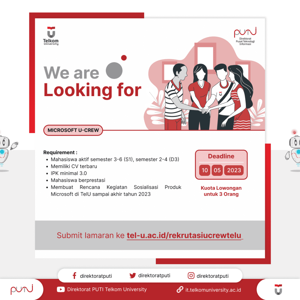 Rekrutasi U-Crew Telkom University