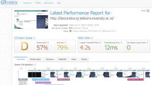GTMetrix Web Deconstra Telkom University