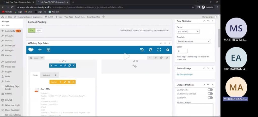 One on One Penggunaan Website Laboratorium Enterprise System Engineering Telkom University