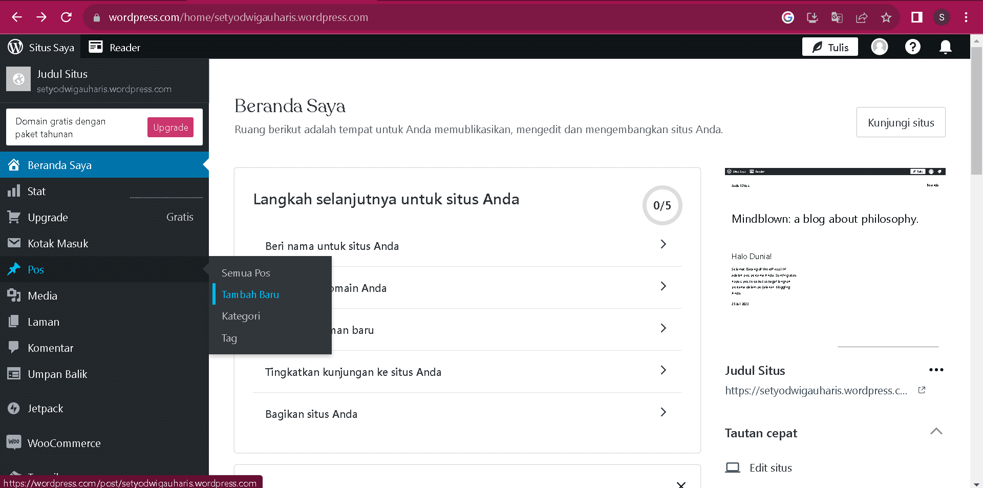 membuat artikel baru