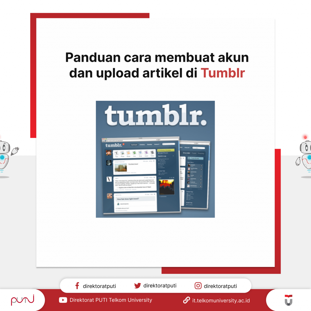 Panduan cara membuat akun dan upload artikel di Tumblr