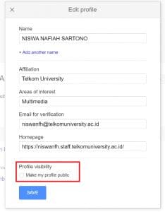 Menonatifkan Akun Google Scholar