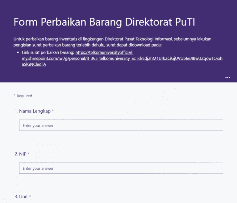 Perbaikan Barang Direktorat PuTI