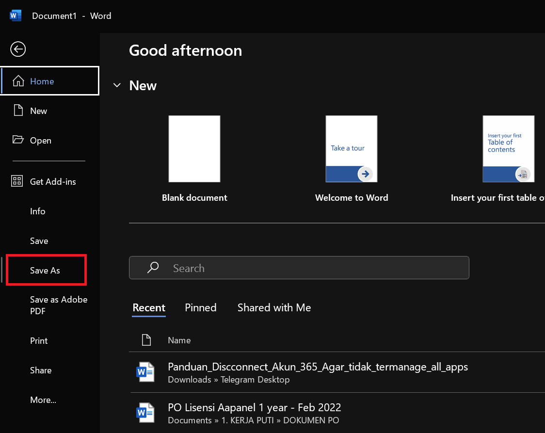Cara Menyimpan File dari Aplikasi Office ke SharePoint
