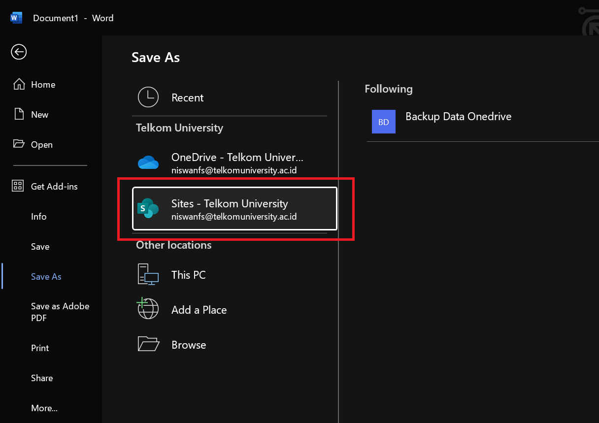 Cara Menyimpan File dari Aplikasi Office ke SharePoint