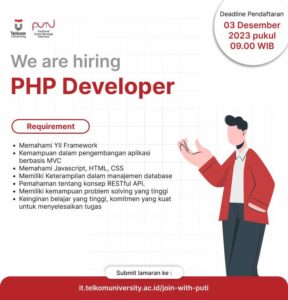 Lowongan Kerja PHP Developer Telkom University Janauari 2024