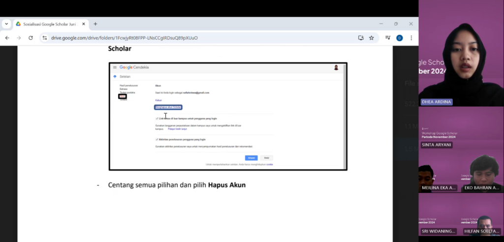 Recording Workshop Google Scholar Telkom University November 2024