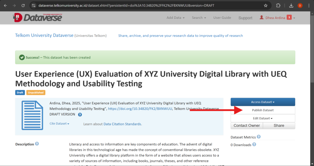 Publish Dataset Telkom University