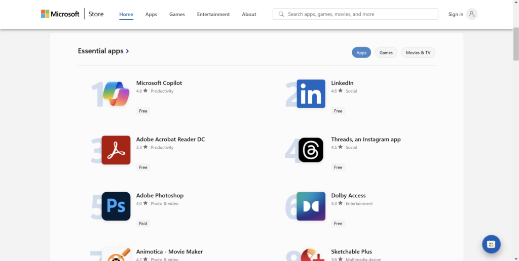 Buka Microsoft Store