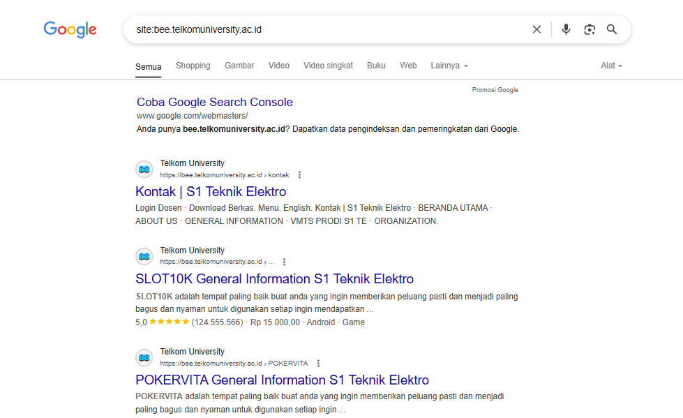 Halaman Negatif Terindeks Google