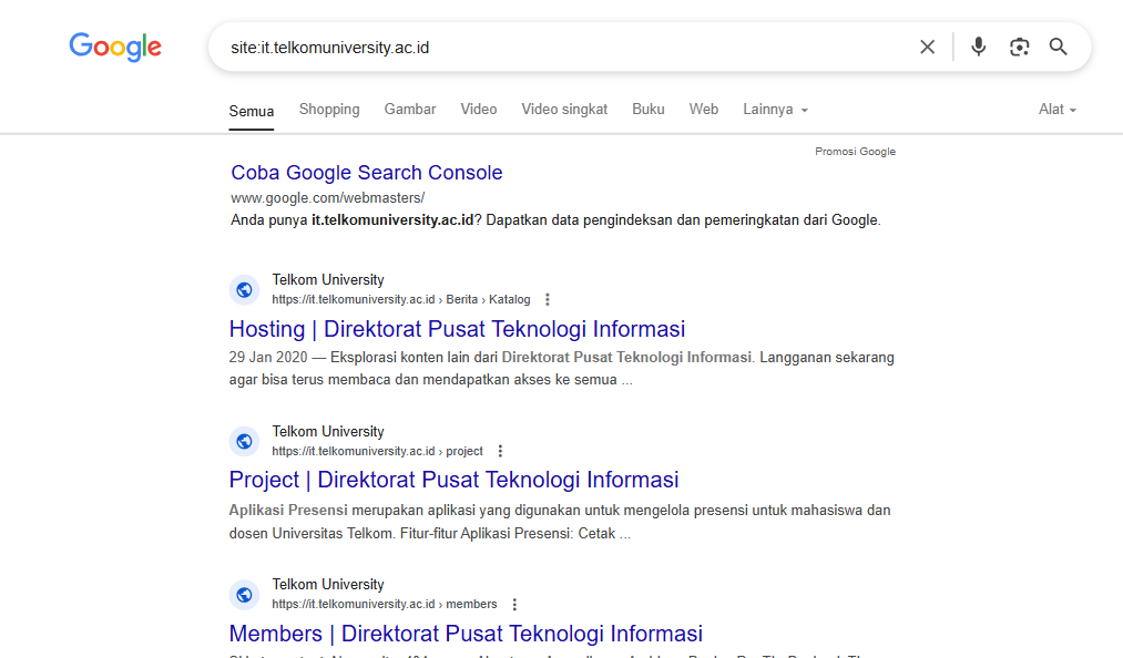 Monitoring Halaman Website dengan Google Dork
