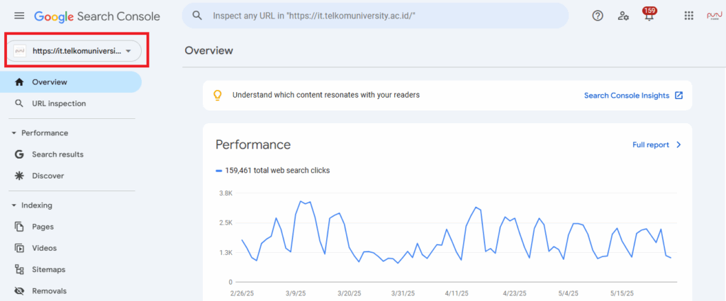 Pilih Properti Website yang Sesuai di Google Search Console