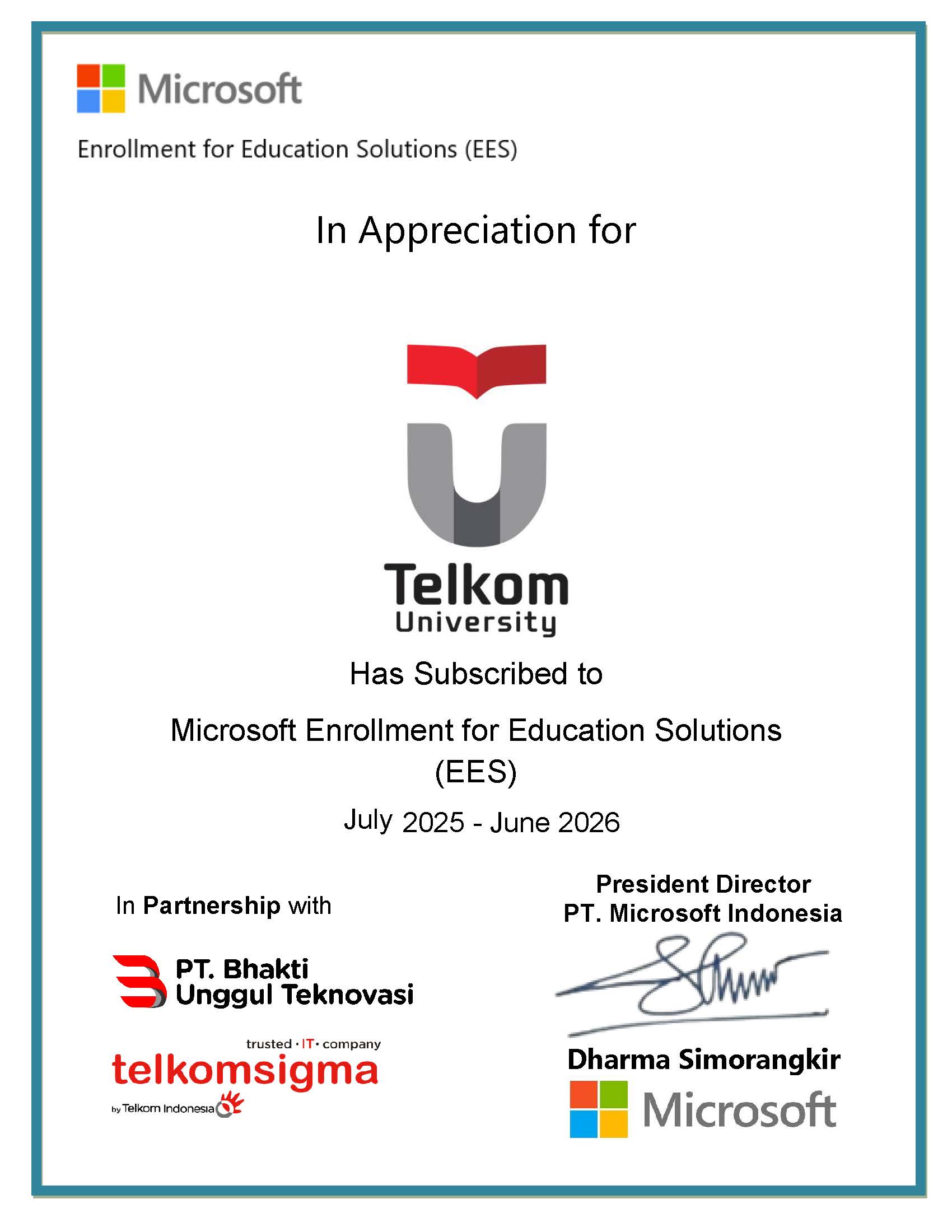 Certification Telkom University