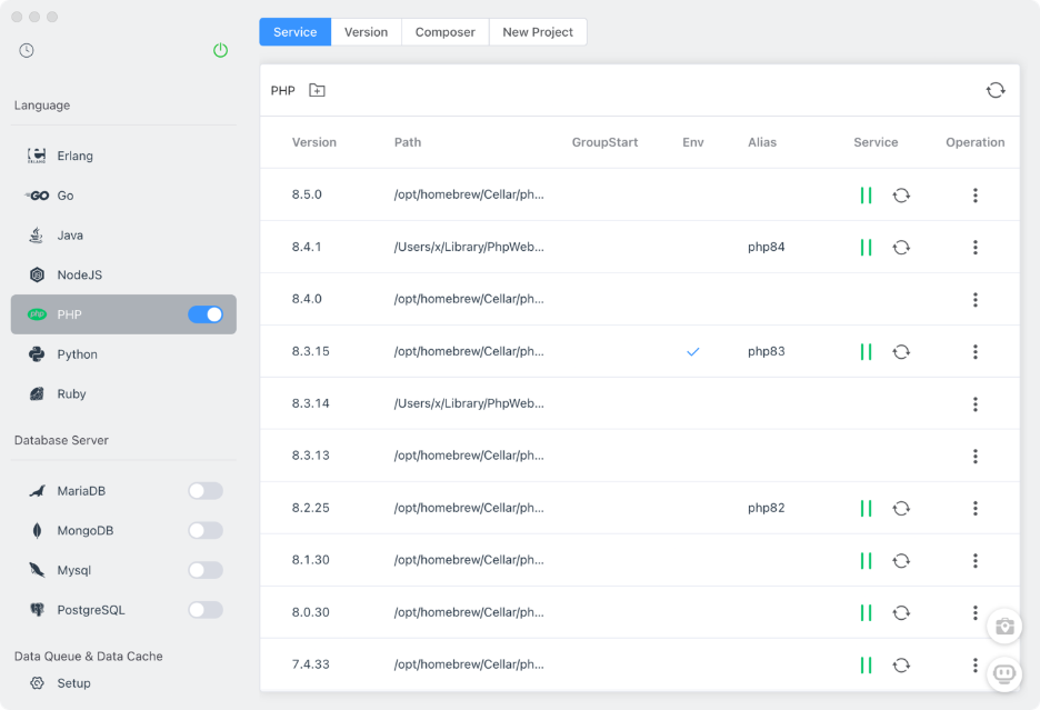 run-flyenv