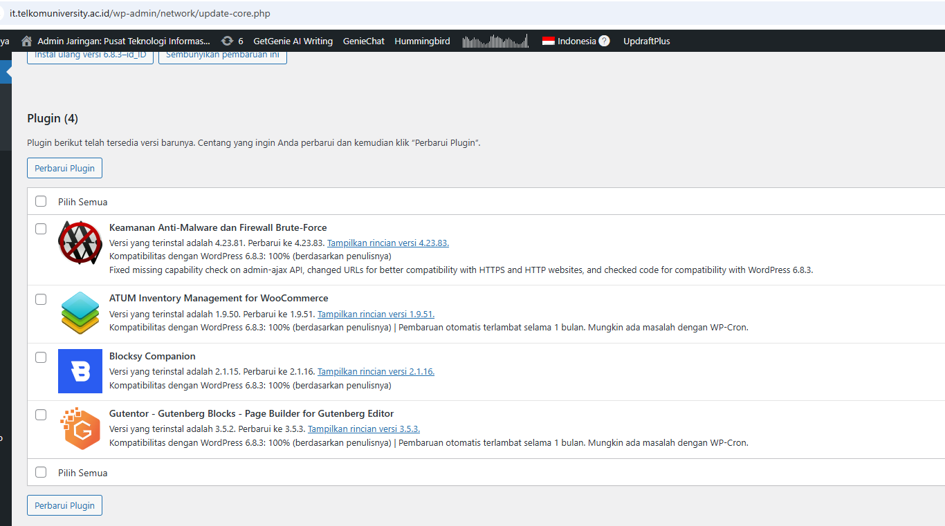 Cara Update Plugin, Theme dan Versi WordPress